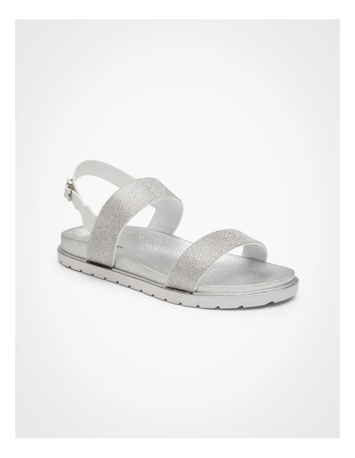 Bling Jelly Sandal in Silver image 2