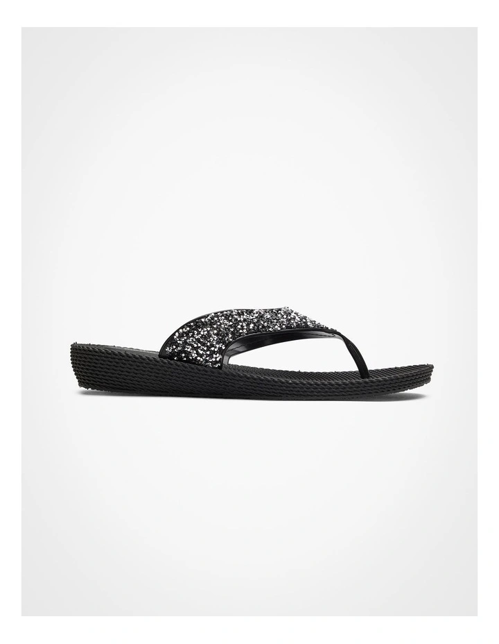 Sparkle Jelly Flip Flop in Black image 1