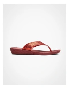 Sparkle Jelly Flip Flop in Red
