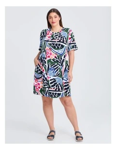 Natural Laurie Dress in White/Multi