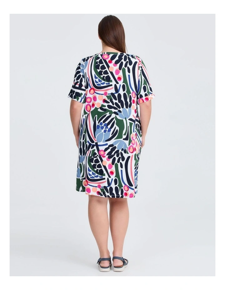 Natural Laurie Dress in White/Multi image 2
