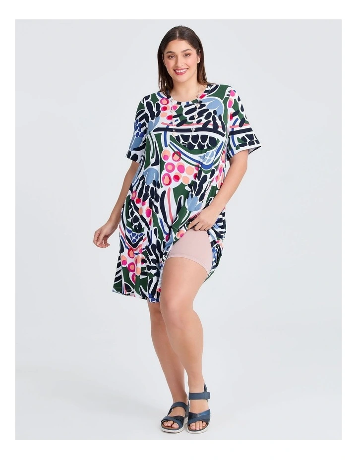 Natural Laurie Dress in White/Multi image 4