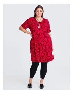 Natural Laurie Dress in Abstract Spot