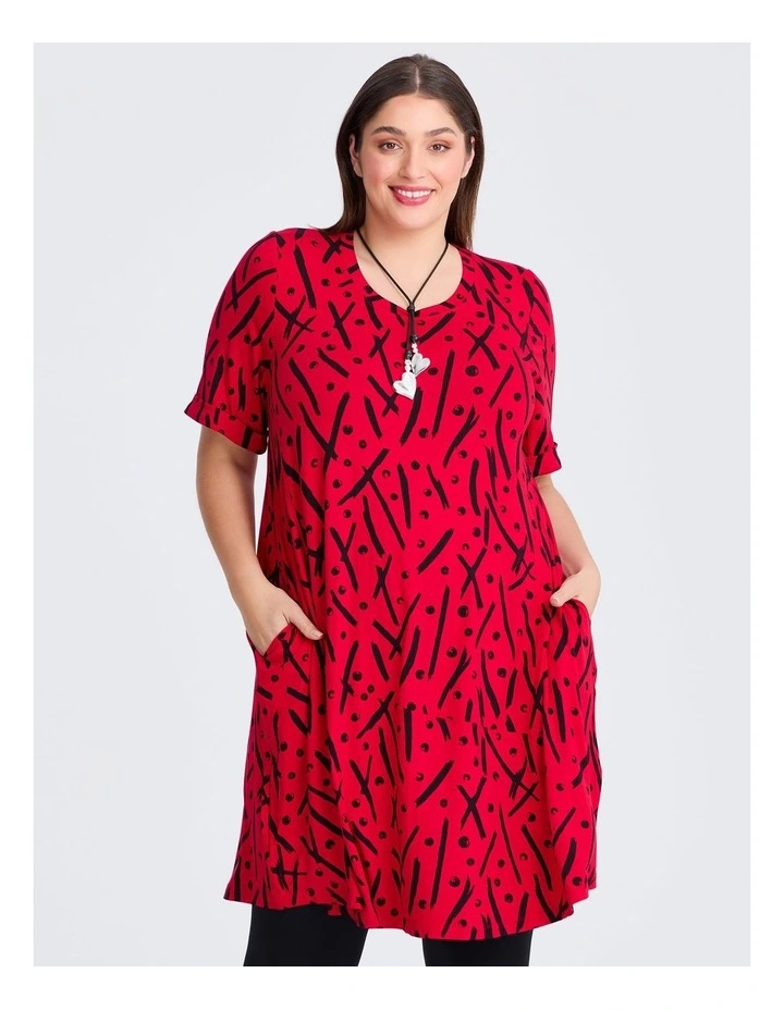 Natural Laurie Dress in Abstract Spot image 3