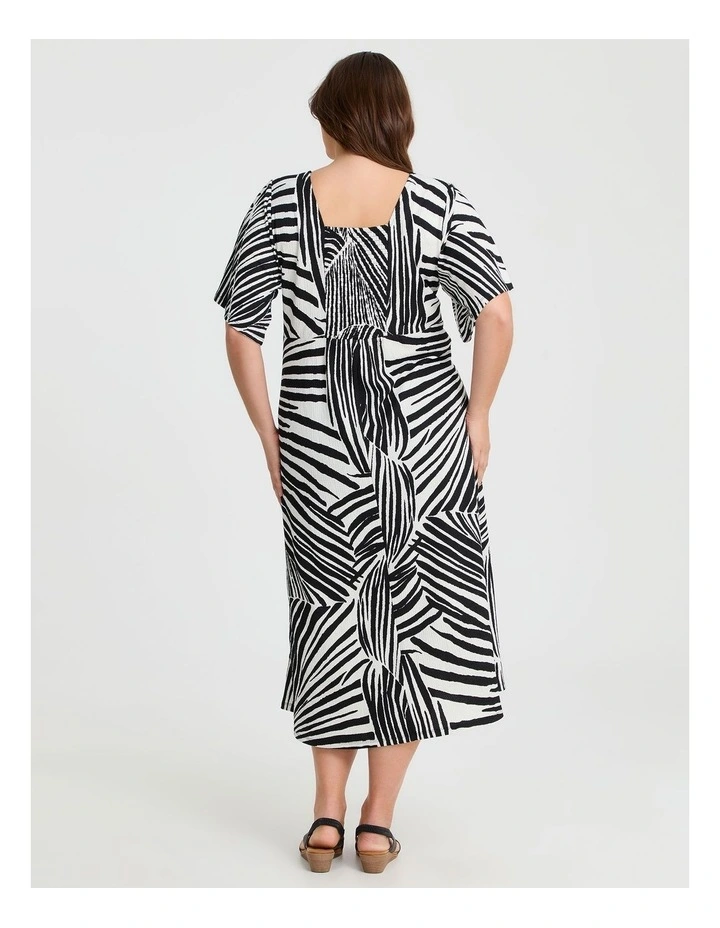 Textured Abstract Leaf Dress Print image 2