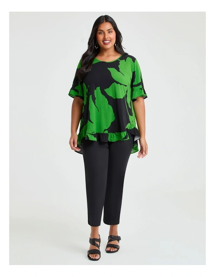 Salsa Floral Luna Top in Black/Green Print image 3