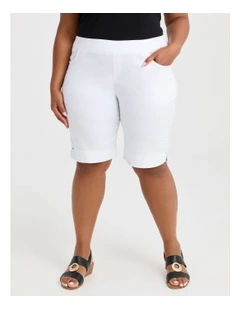Petite Editorial Base Pocket Short in White