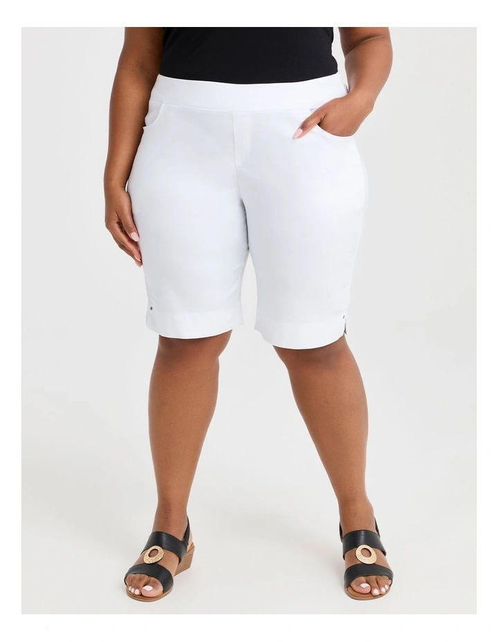 Petite Editorial Base Pocket Short in White image 1