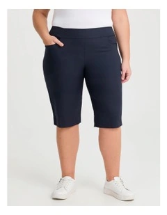 Petite Editorial Base Pocket Short in Dark Indigo
