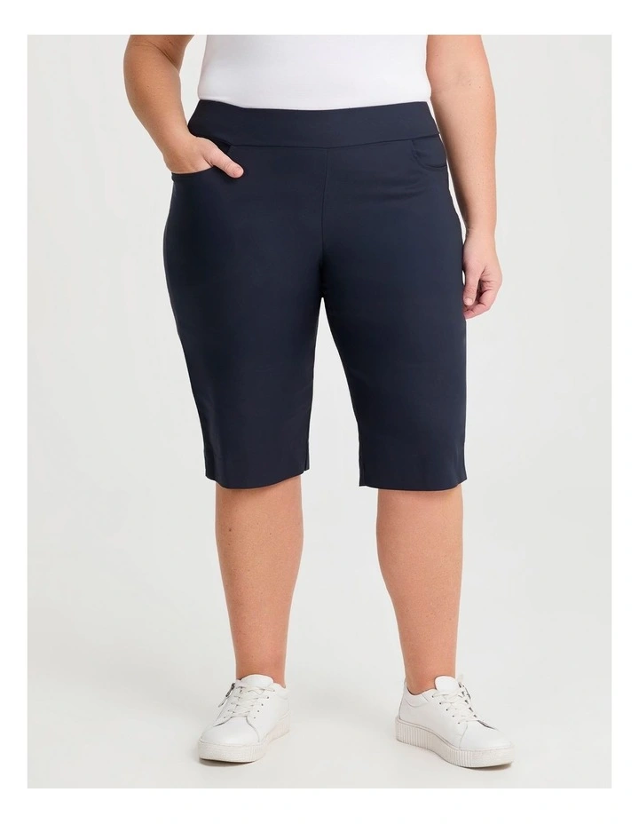 Petite Editorial Base Pocket Short in Dark Indigo image 1