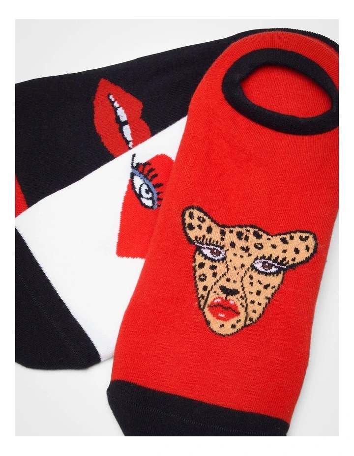 3Pk Bouffants Cotton Ankle Socks in Multi image 5