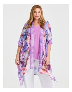 Floral Watercolour Cape Kimono Multi