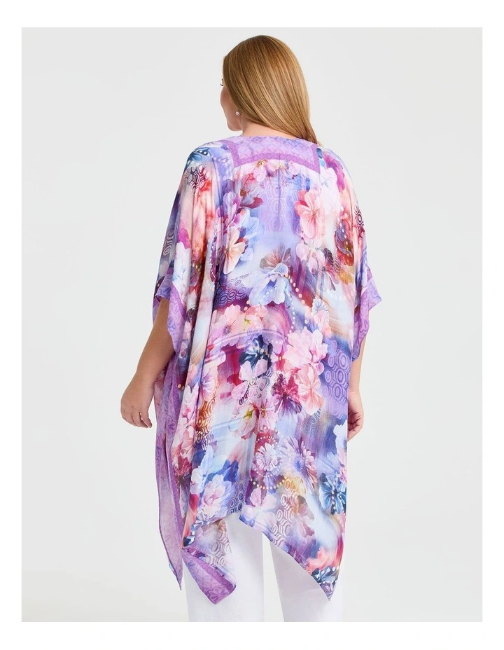 Floral Watercolour Cape Kimono Multi image 2