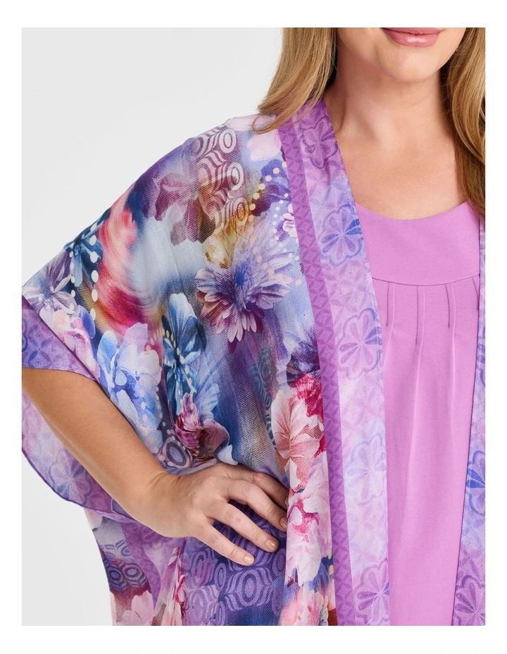Floral Watercolour Cape Kimono Multi image 3