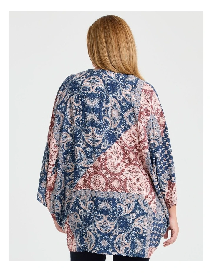 Folk Paisley Print Cape Multi image 2