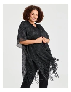 Shiny Metallic Cape Black