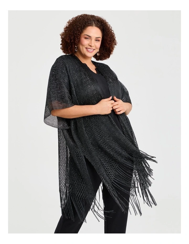 Shiny Metallic Cape Black image 1