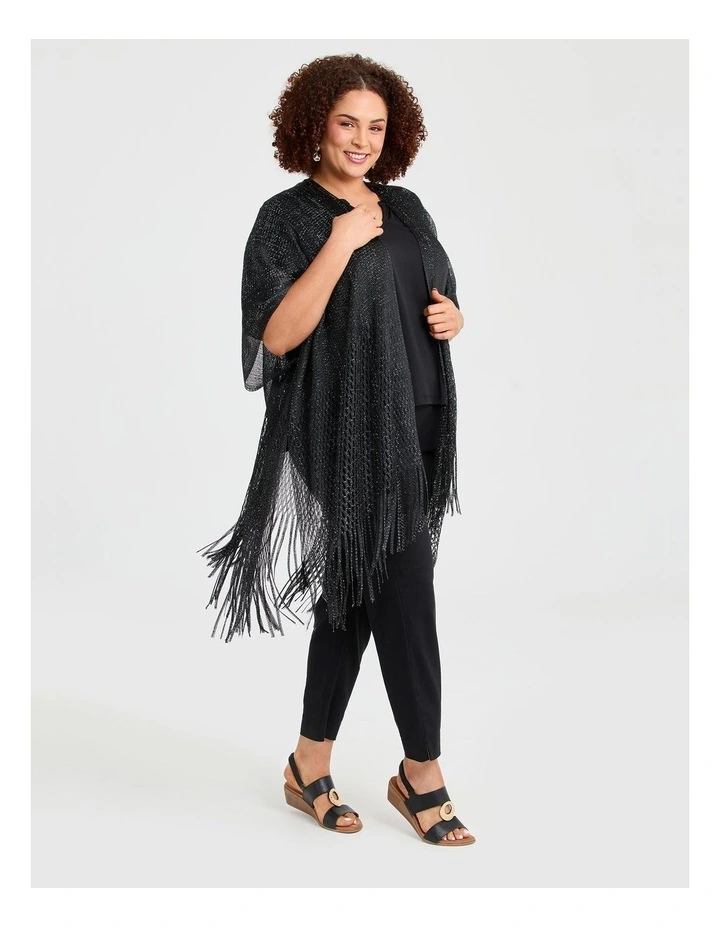 Shiny Metallic Cape Black image 3