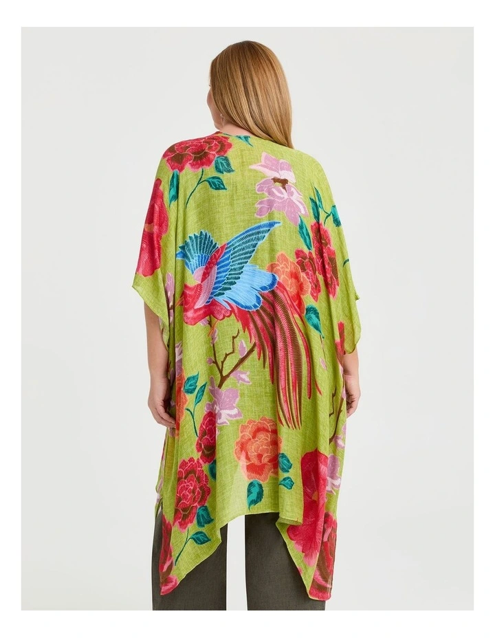 Oversized Flower & Bird Cape Multi image 2