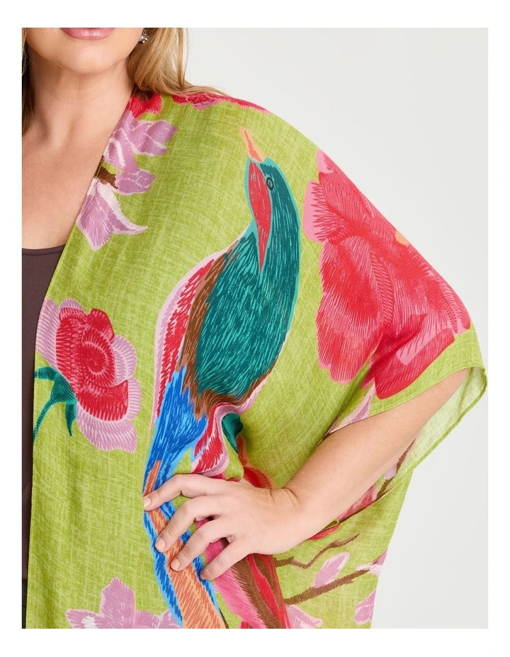 Oversized Flower & Bird Cape Multi image 3