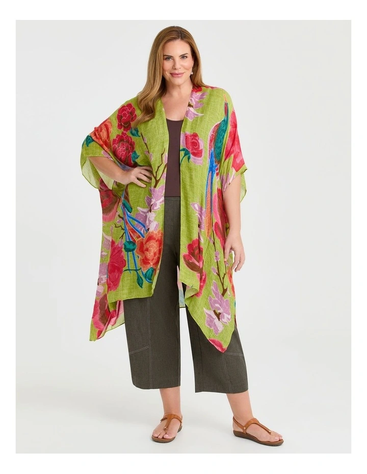 Oversized Flower & Bird Cape Multi image 4