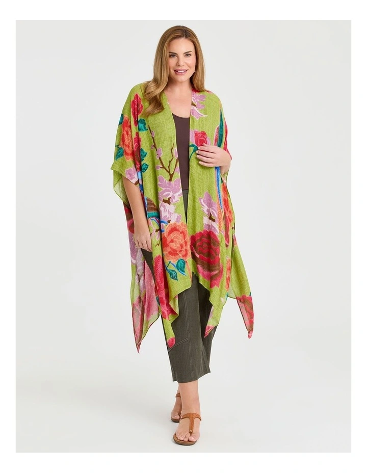 Oversized Flower & Bird Cape Multi image 5