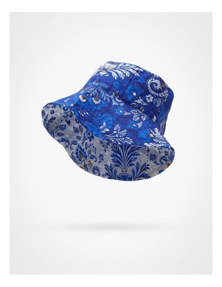 Bohemian Reversible Hat in Blue image 2