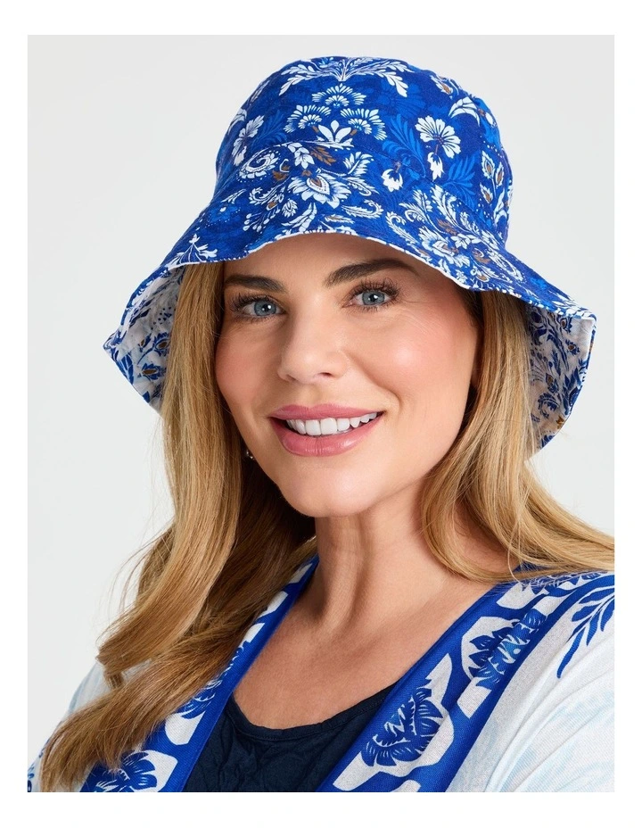 Bohemian Reversible Hat in Blue image 3