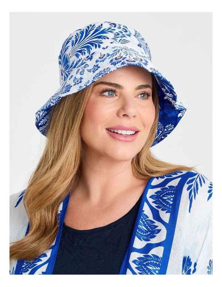 Bohemian Reversible Hat in Blue image 4