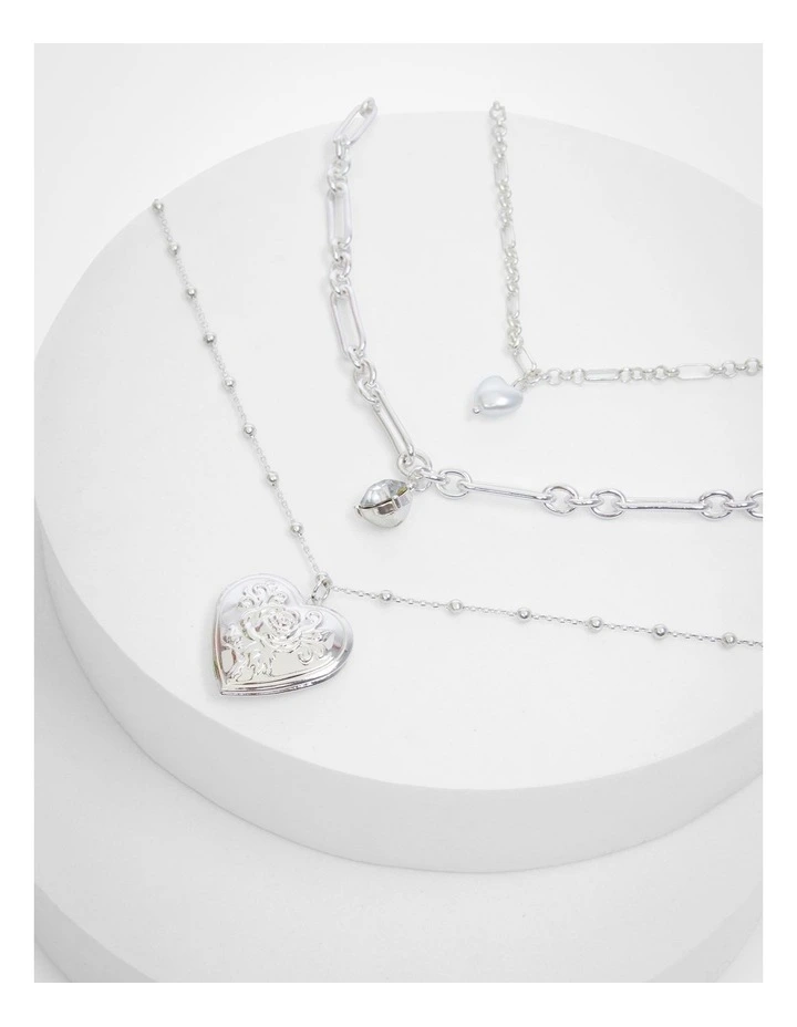 Multi Wear Heart Necklace Silver image 3