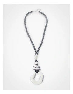 Long Multi Rope Gong Necklace Silver