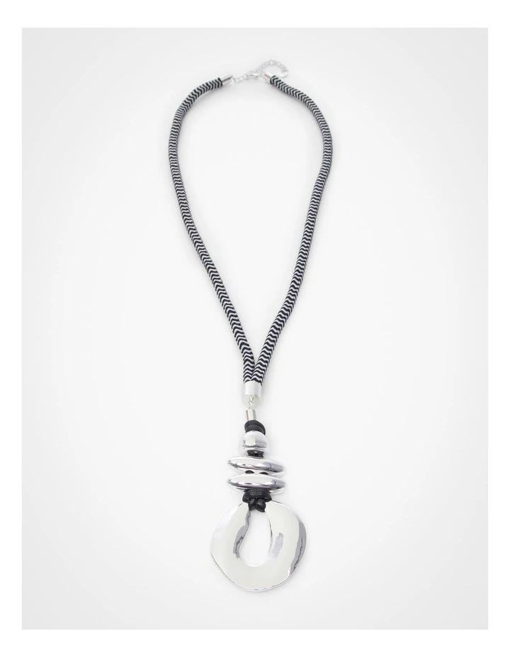 Long Multi Rope Gong Necklace Silver image 1