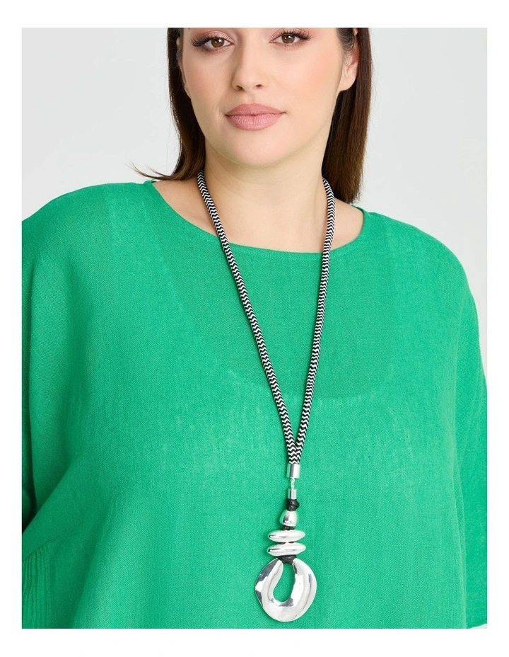 Long Multi Rope Gong Necklace Silver image 2