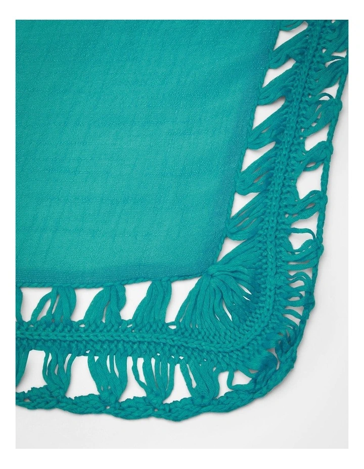 Crochet Trim Poncho Jade image 5
