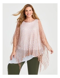 Dressy Crochet Poncho Rose Gold