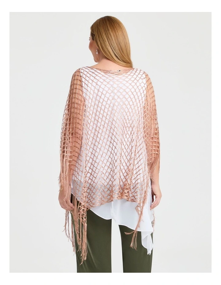 Dressy Crochet Poncho Rose Gold image 2