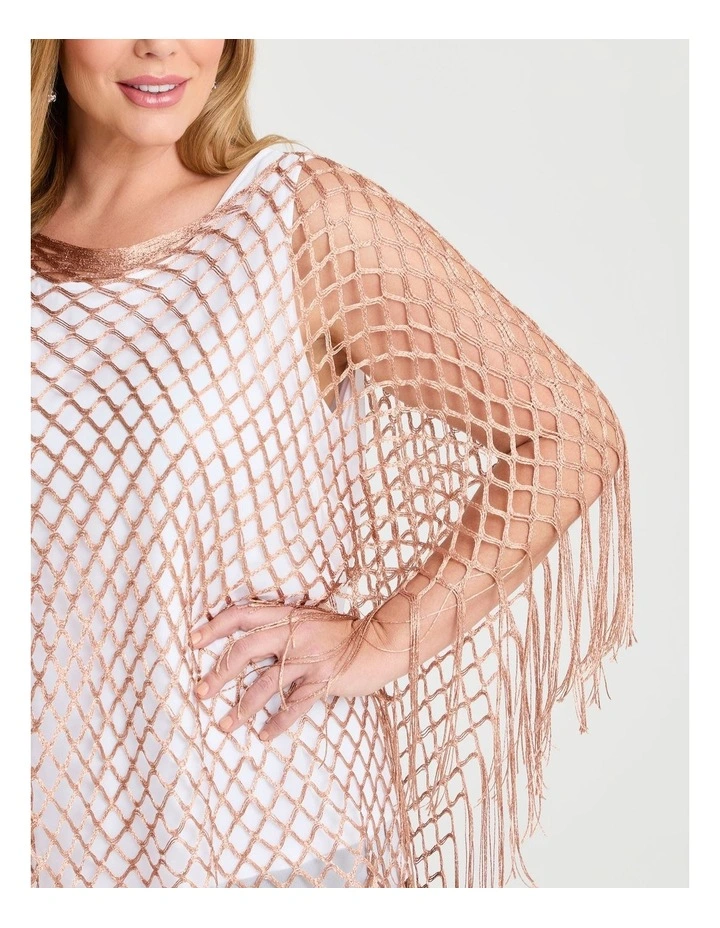 Dressy Crochet Poncho Rose Gold image 3
