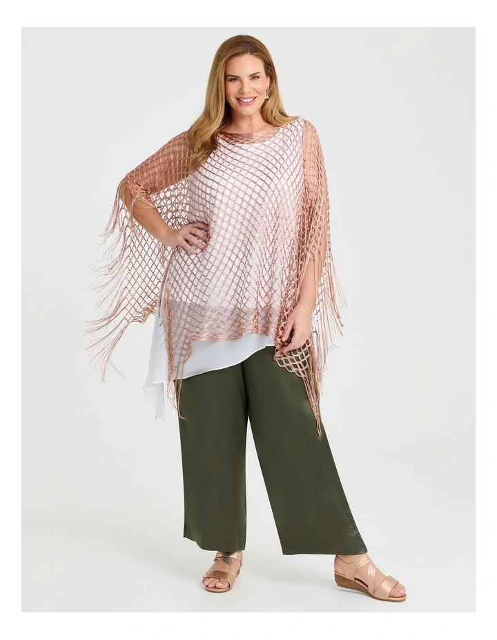 Dressy Crochet Poncho Rose Gold image 4