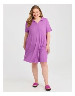 Collared Rib Dress Purple
