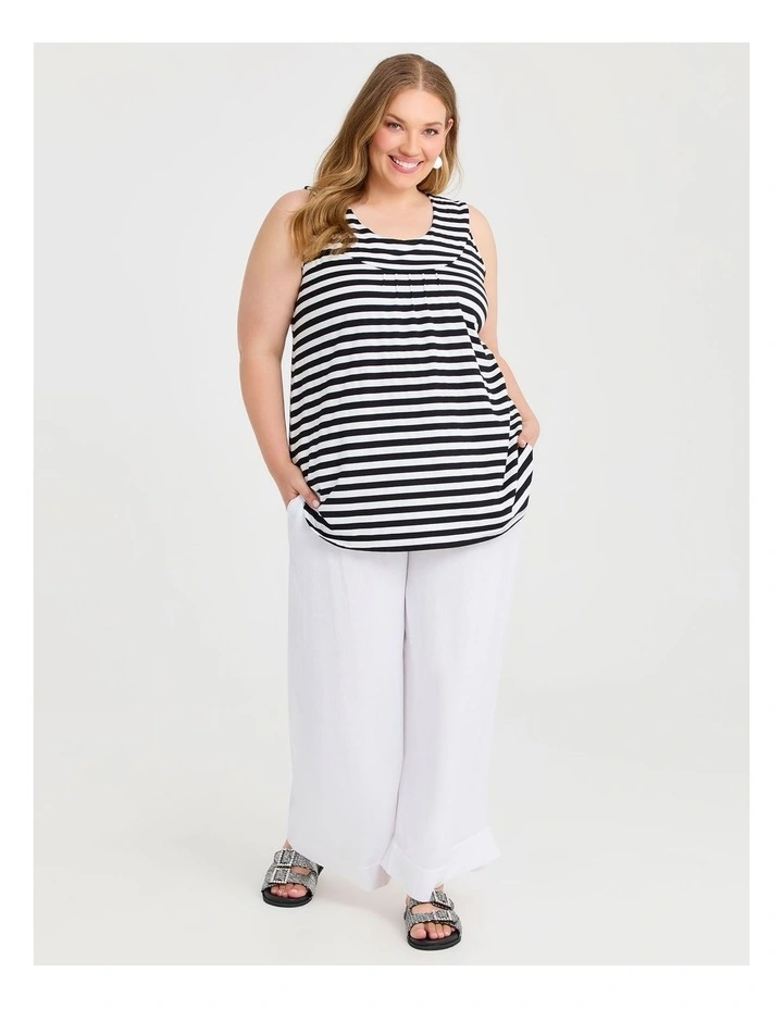 Rosie Stripe Tank in Black image 3