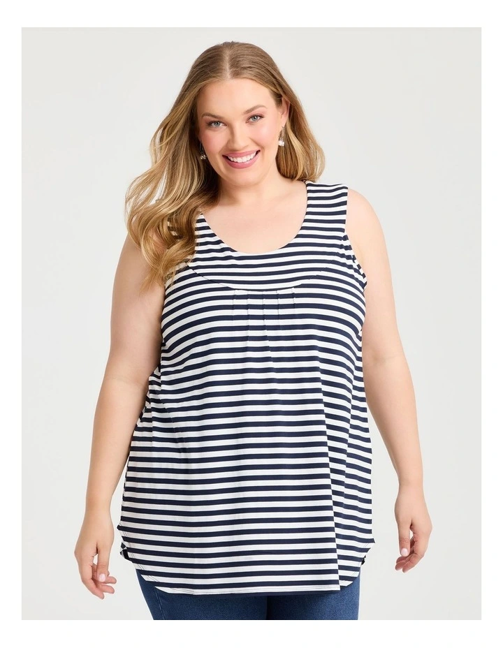 Rosie Stripe Tank in Navy image 1