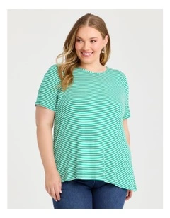 Natural Stripe T-shirt in Green Stripe