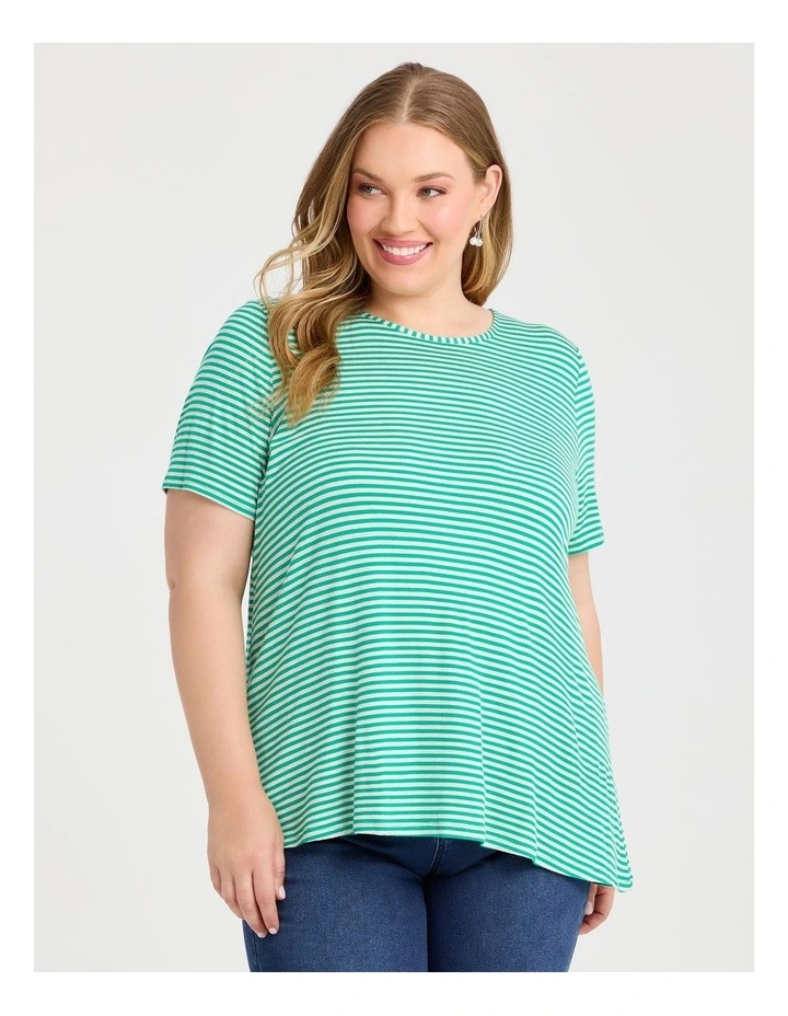 Natural Stripe T-shirt in Green Stripe image 1
