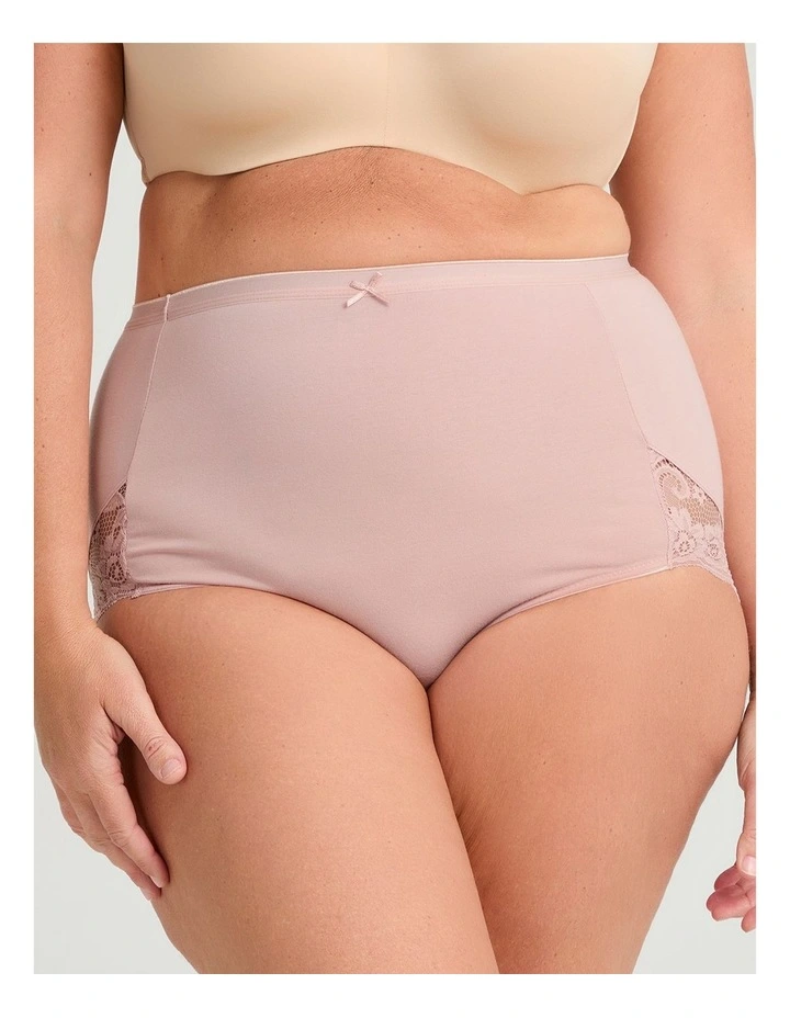 Cotton Lace Full Briefs 3 Pack in Multi image 2