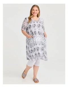 Empire Line Dress Black/white Print