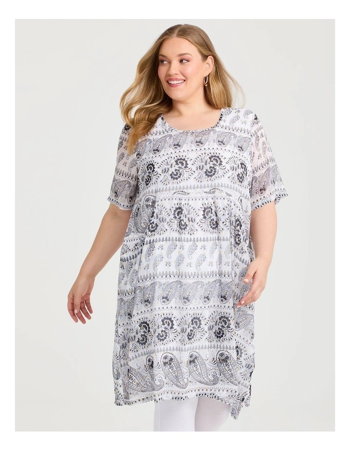 Empire Line Dress Black/white Print image 3