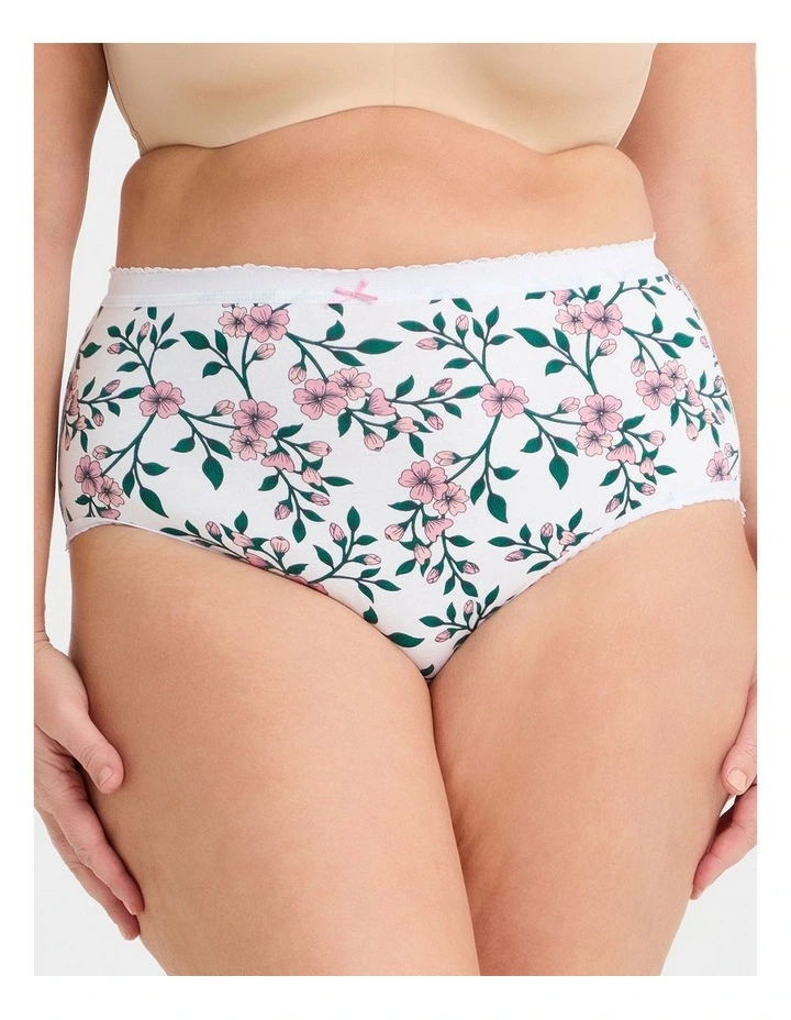 Cotton Floral Spot Briefs 5 Pack in Multi image 7