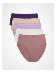 Cotton Tonal Briefs 5 Pack in Multi