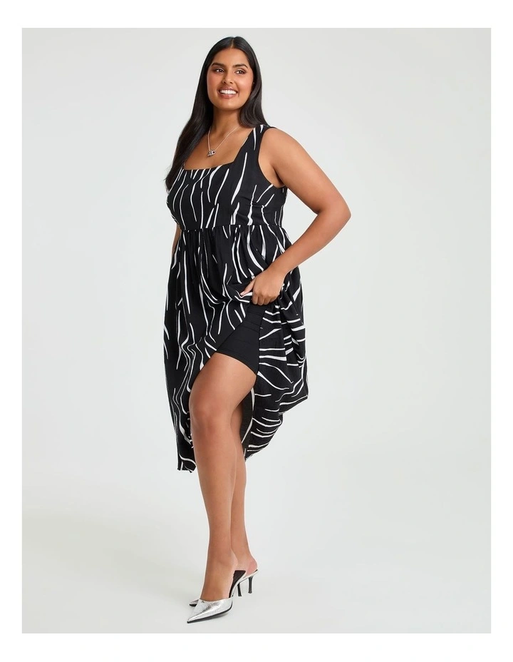 Jana Abstract Midi Dress Black/white image 4