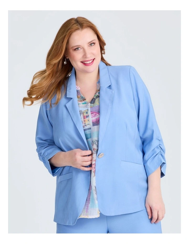 Bronte Relaxed Suit Jacket in Breeze Blue image 3